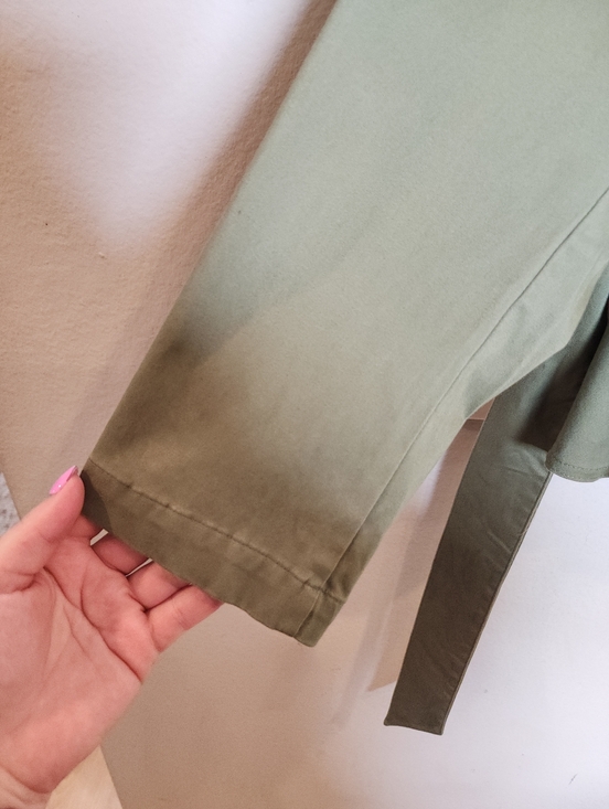 NWT Lane Bryant Green Crop Peplum Utility Jacket Belted Soft Cotton Blend 20 2X - Picture 12 of 16